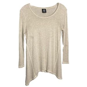 Bobeau Women's Sweater‎ Cotton Long Sleeve Crew Neck Stretch Lightweight  Tan S